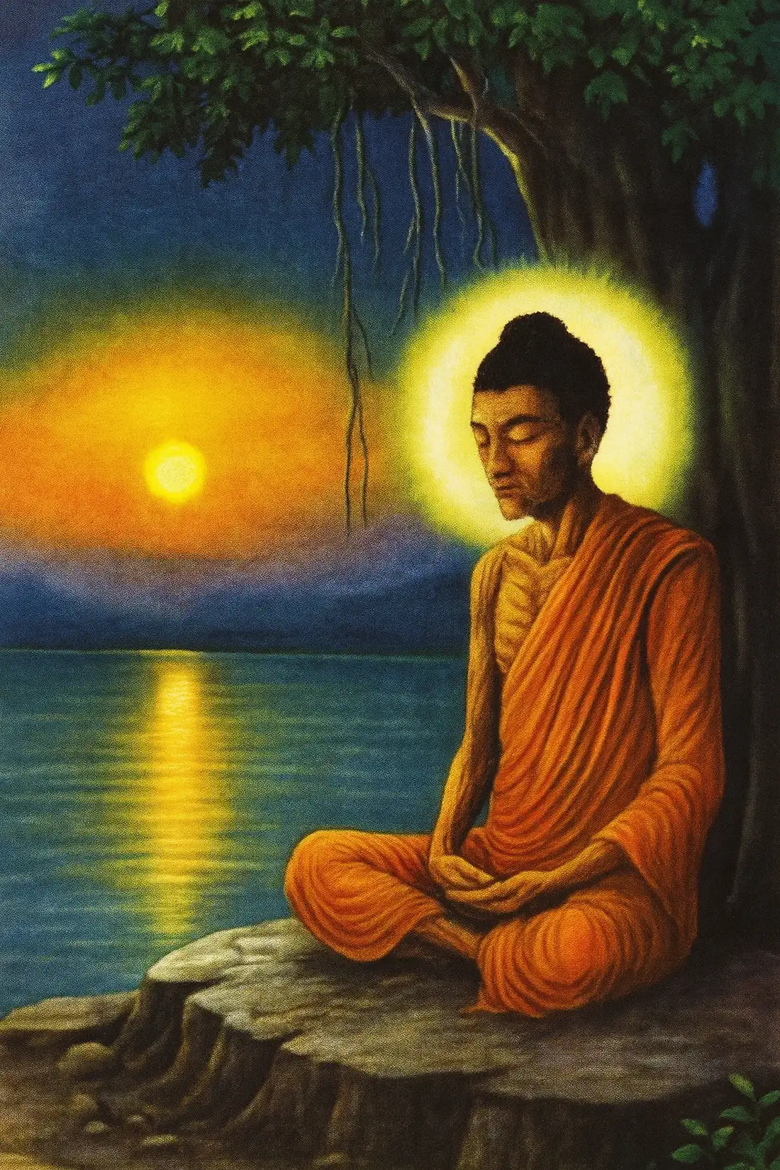 Thái Tử đạt quả vị Giác Ngộ dưới cội đại Bồ Đề