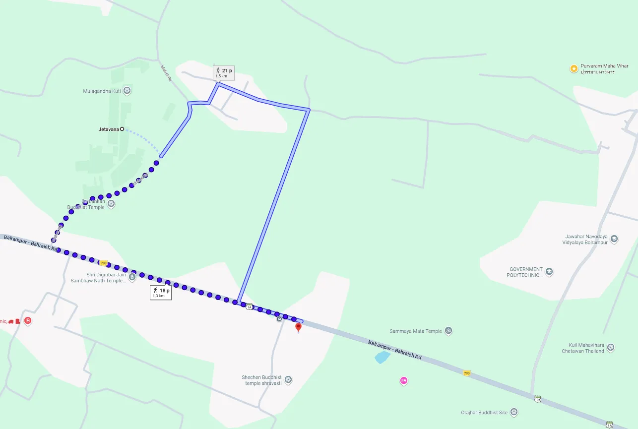 Bản đồ đi đến khách sạn Thành Xá Vệ